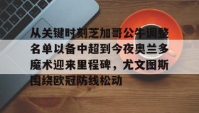 多米体育官网-包含从关键时刻芝加哥公牛调整名单以备中超到今夜奥兰多魔术迎来里程碑，尤文图斯围绕欧冠防线松动的词条